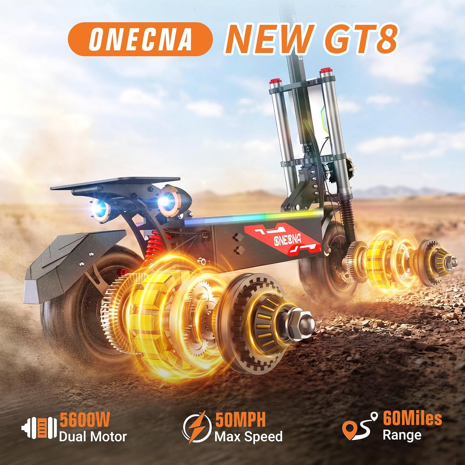 ONEONA GT8 สกู๊ตเตอร์ไฟฟ้าแบบพ - 60V 5600W Dual Motor Electric Scooter บทวิจารณ์และราคา